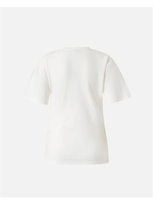 T-shirt con drappeggio e dettaglio dorato PINKO | 106455A35D/Z05